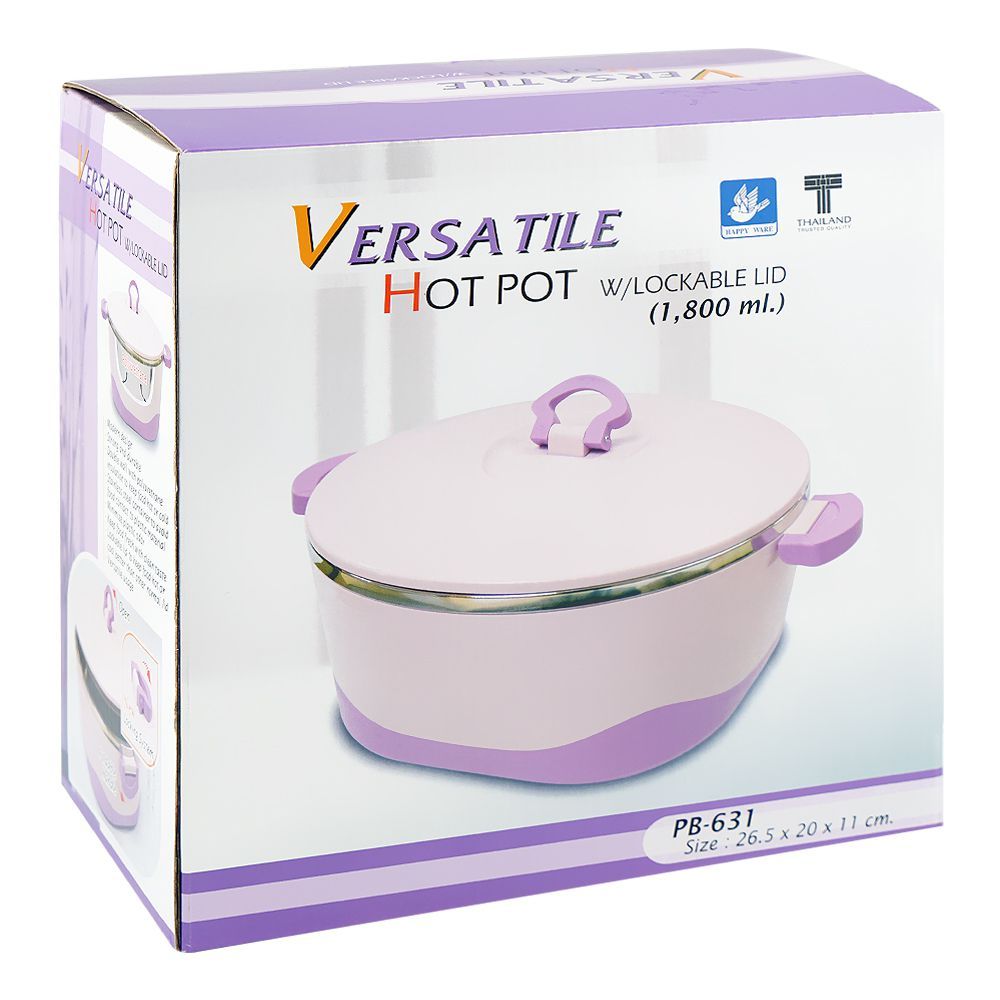 Happy Ware Hot Pot with Lock Lid, 1800ml, Brown, SU-631 - Image 3