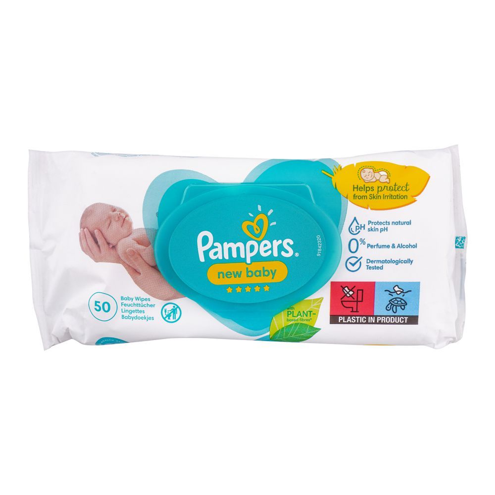 Pampers New Baby Sensitive Wipes With Lid, 50-Pack - Main Image