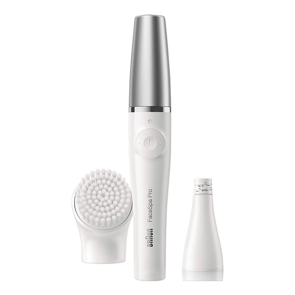 Braun Face Spa Pro 2-In-1 Epilator & Facial Cleansing Brush, White, 910 - Main Image