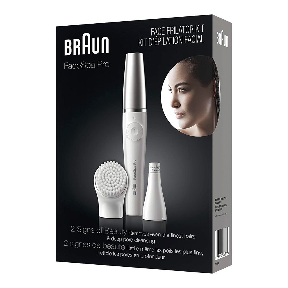 Braun Face Spa Pro 2-In-1 Epilator & Facial Cleansing Brush, White, 910 - Image 2