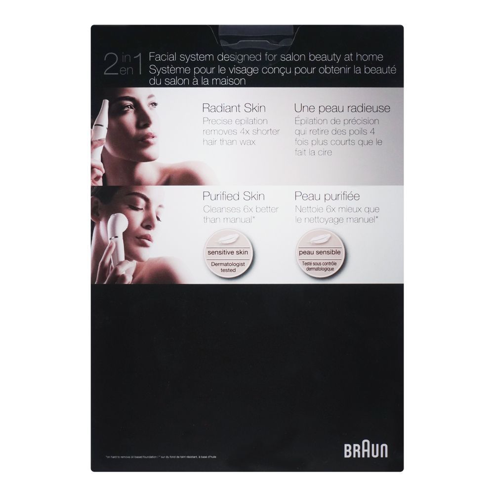 Braun Face Spa Pro 2-In-1 Epilator & Facial Cleansing Brush, White, 910 - Image 3