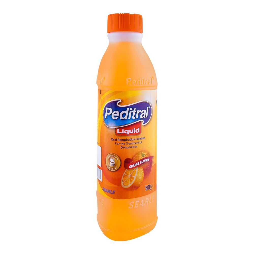 Searle Peditral Liquid Orange Oral Rehydration Solution, 500ml - Main Image
