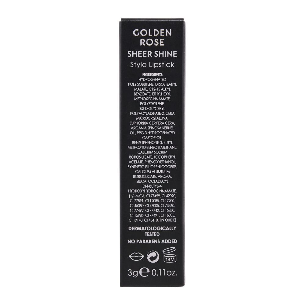 Golden Rose Sheer Shine SPF 25 Stylo Lipstick, 04 - Image 5