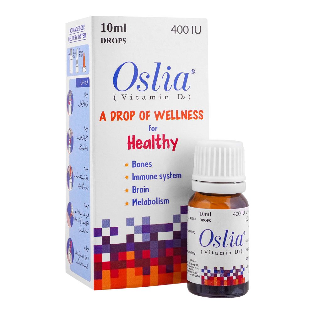 Vida Laboratories Oslia Vitamin D3 Drops, 400IU, 10ml - Main Image
