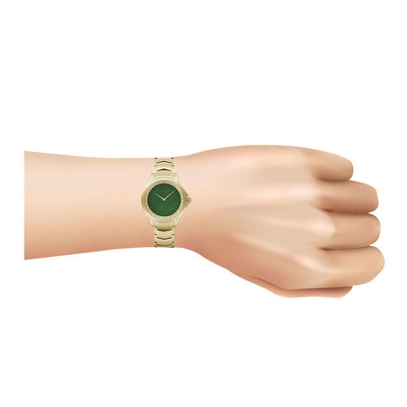 Obaku Women's Golden Bracelet With Dark Green Round Dial Analog Watch, V261LEGESG - Image 2