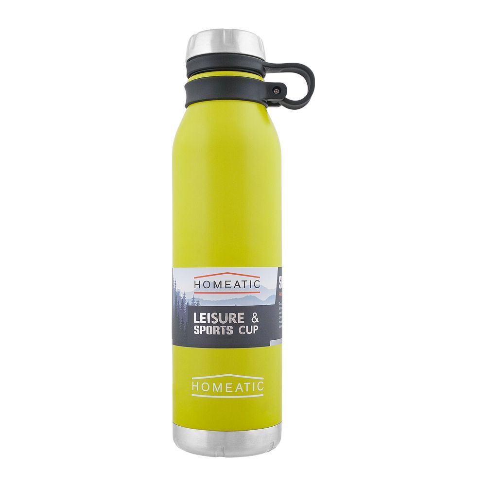 Homeatic Steel Water Bottle, Yellow, 750ml, KA-036 - Main Image