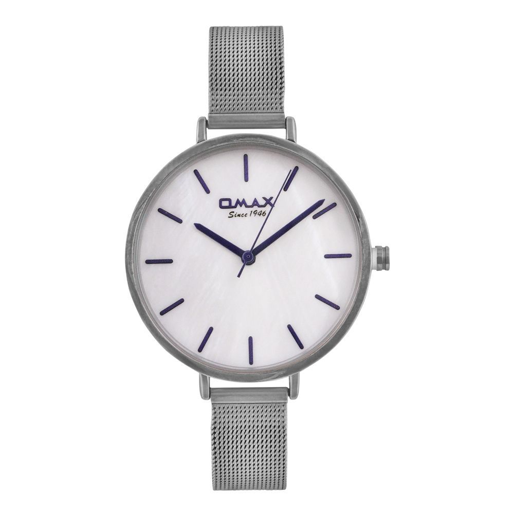 Omax Women's Chrome Round Dial With Bracelet Analog Watch, SH01P36B - Main Image