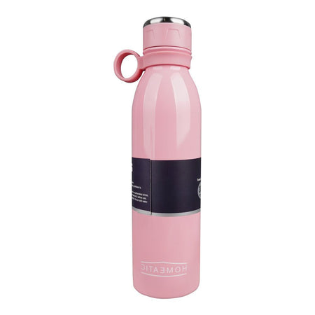 Homeatic Steel Water Bottle, 750ml Capacity, Pink, HKA-030 - Image 2