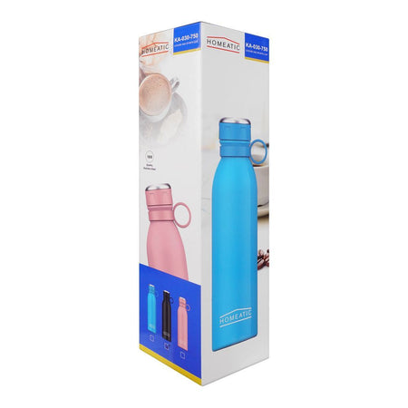 Homeatic Steel Water Bottle, 750ml Capacity, Pink, HKA-030 - Image 3