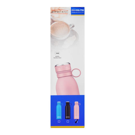 Homeatic Steel Water Bottle, 750ml Capacity, Pink, HKA-030 - Image 5