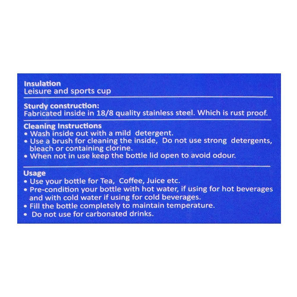 Homeatic Steel Water Bottle, 750ml Capacity, Blue, HKA-030 - Image 7