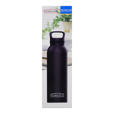 Homeatic Steel Water Bottle, 730ml Capacity, Black, HKA-034 - Image 4