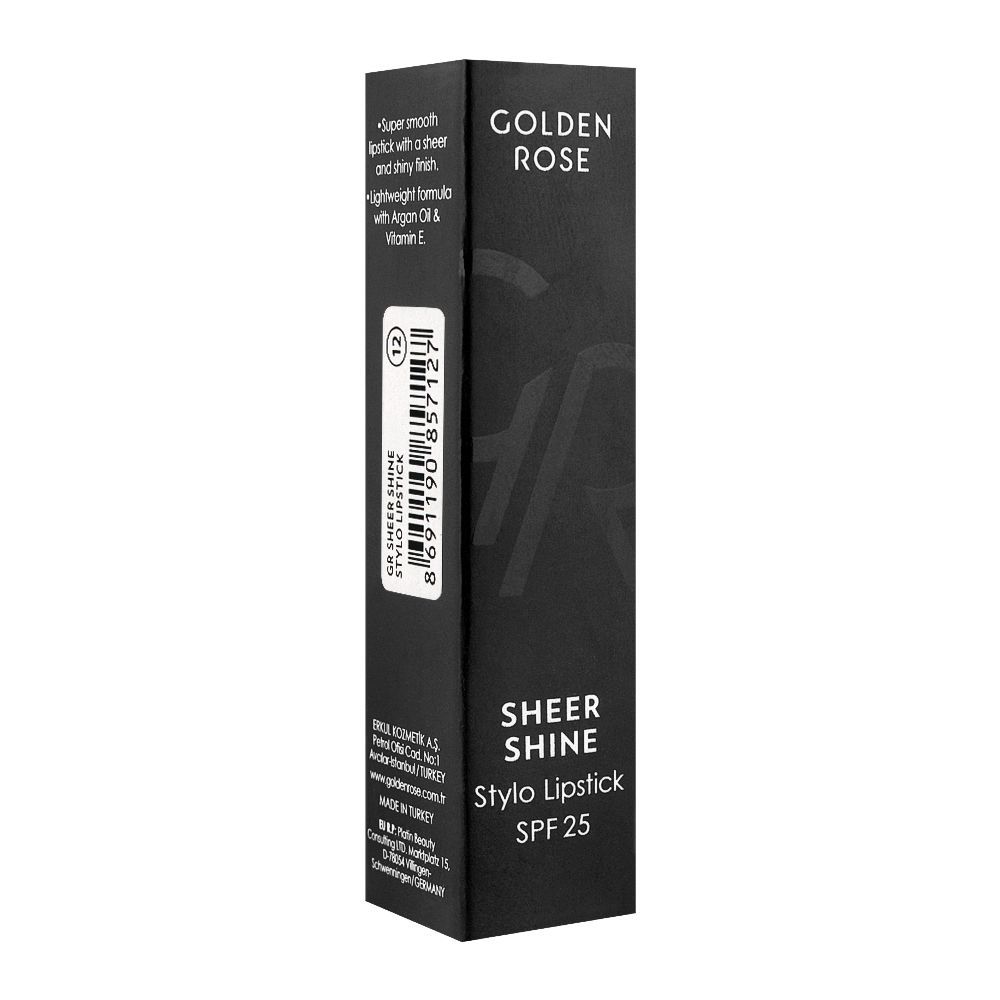 Golden Rose Sheer Shine SPF 25 Stylo Lipstick, 12 - Image 3