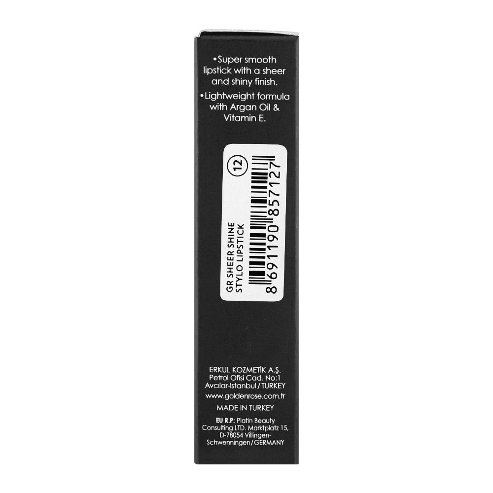 Golden Rose Sheer Shine SPF 25 Stylo Lipstick, 12 - Image 4