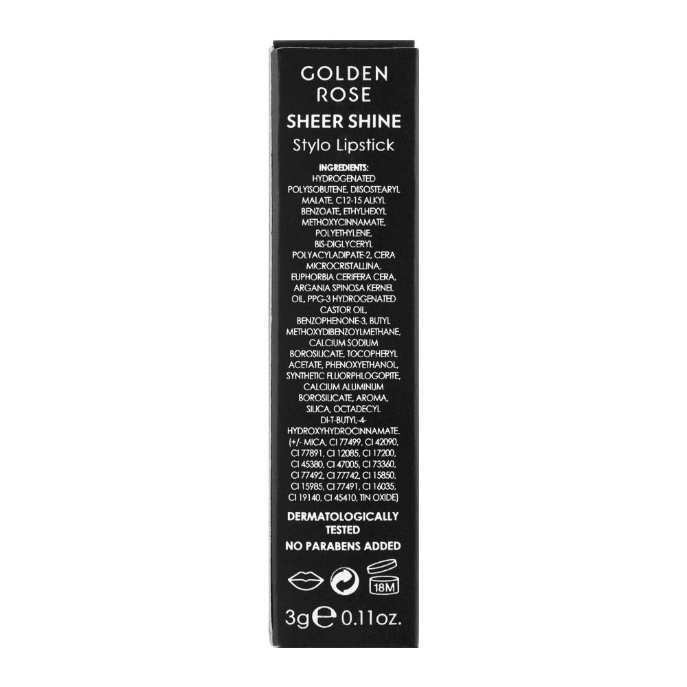 Golden Rose Sheer Shine SPF 25 Stylo Lipstick, 17 - Image 5