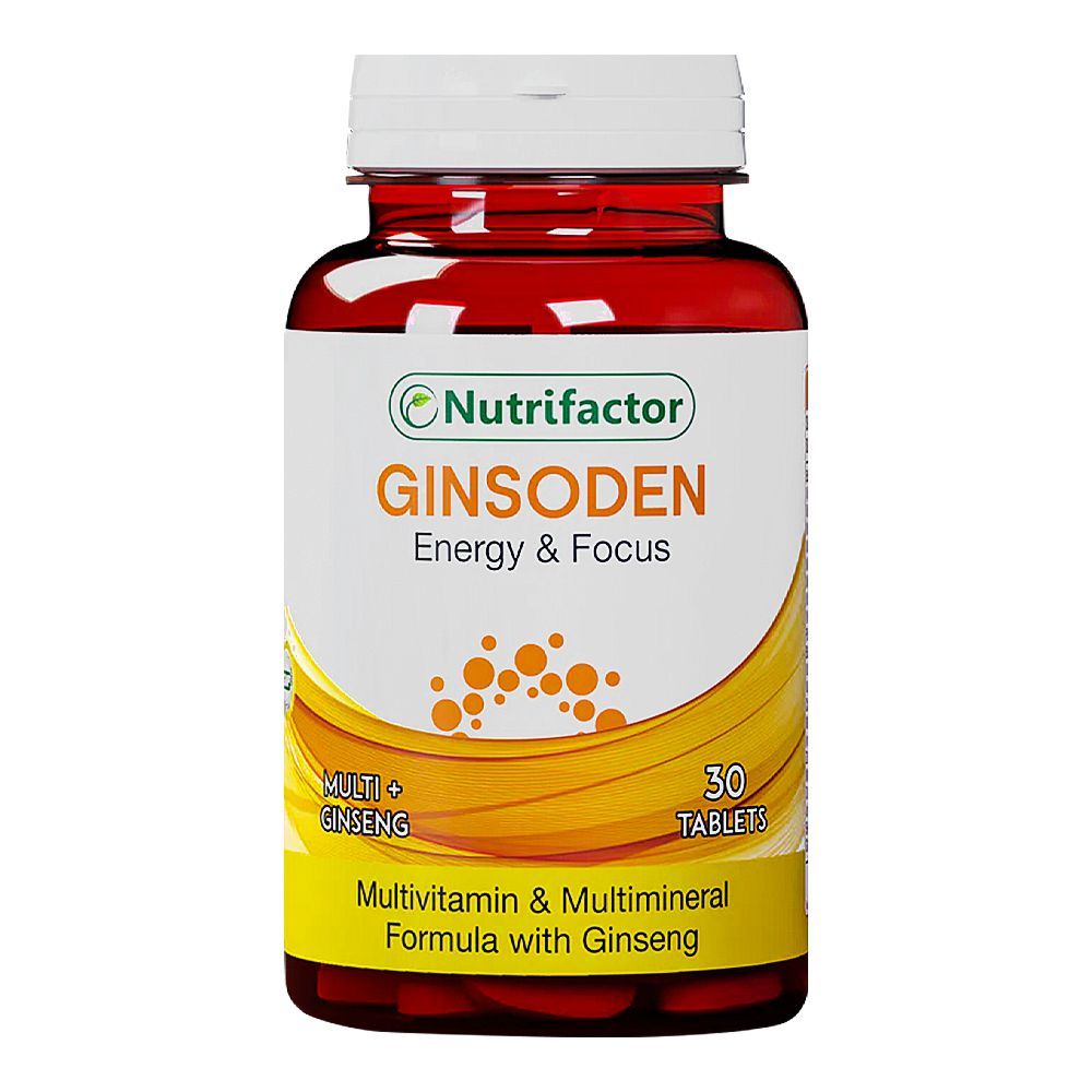 Ginsoden Food Supplement - Brain Health, Energy & Immunity Support with Ginseng, 30-Pack - Main Image
