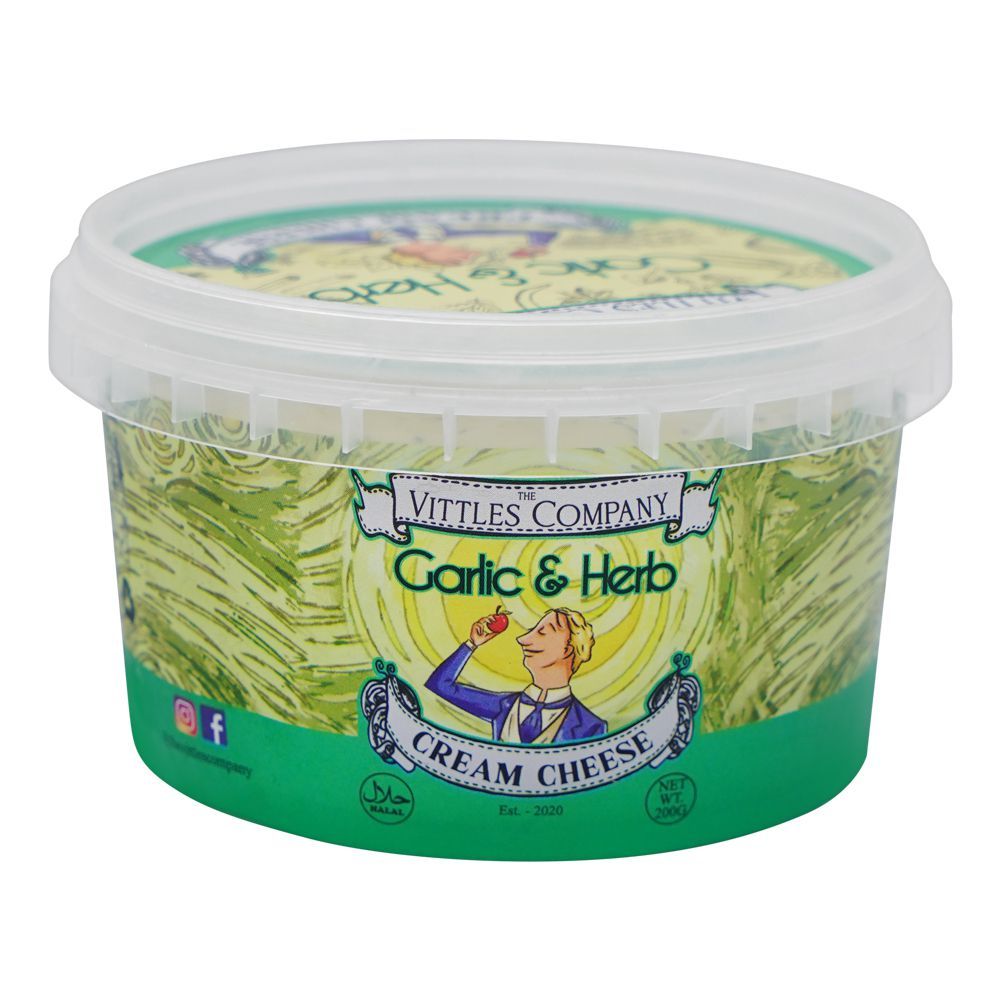 The Vittles Company Garlic & Herb Cream Cheese, Frozen, 200g - Main Image