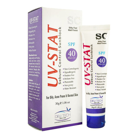 Deu Tech UV-Stat SC Sebum Control Sunblock, For Oily, Acne Prone & Normal Skin, 30g - Main Image