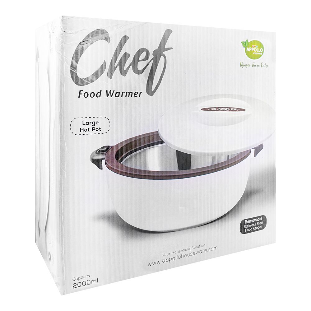 Appollo Chef Hot Pot, Large, Beige/Cream, 2000ml - Image 3