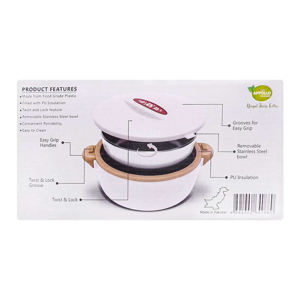 Appollo Chef Hot Pot, Large, Beige/Cream, 2000ml - Image 4