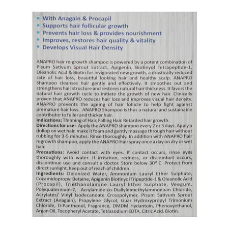 Derresthetic Pharma Anapro Hair Regrowth Shampoo, For Hair Loss, 120ml - Image 3