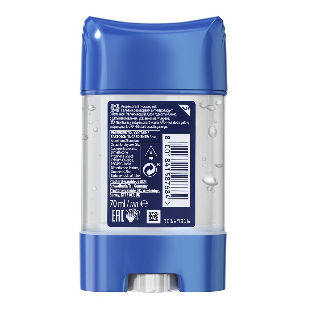 Gillette Hydrating Aloe 48H Antiperspirant Clear Gel, 70ml - Image 2