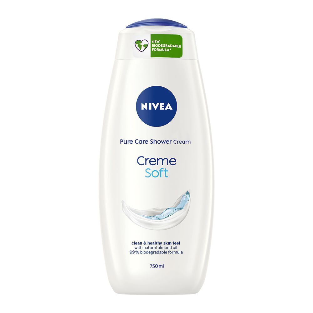 Nivea Creme Soft Pure Care Bath Cream Shower Gel, 750ml - Main Image
