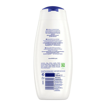 Nivea Creme Soft Pure Care Bath Cream Shower Gel, 750ml - Image 2