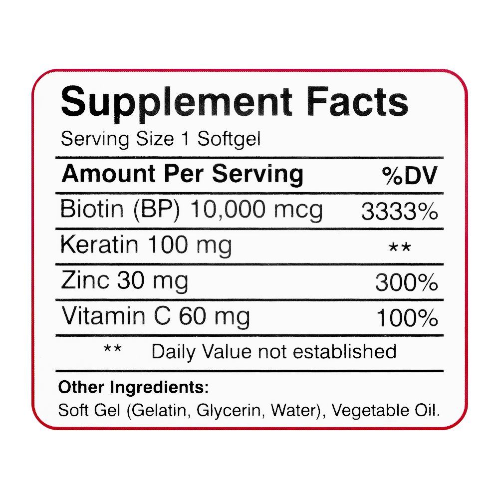 Jen Pharm Anagrow Biotin 10000mcg With Keratin, Soft Gel Capsules, 30-Pack - Image 4