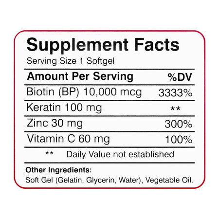 Jen Pharm Anagrow Biotin 10000mcg With Keratin, Soft Gel Capsules, 30-Pack - Image 4