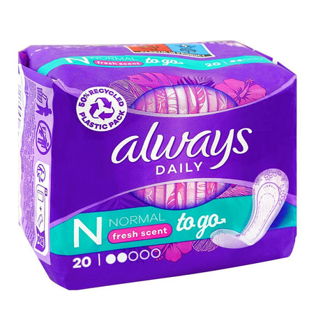 Always Daily Fresh Scent To Go Panty Liners, Normal, 20-Pack - Main Image