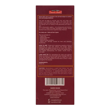 Saeed Ghani Onion Hair Oil, 150ml Image 3