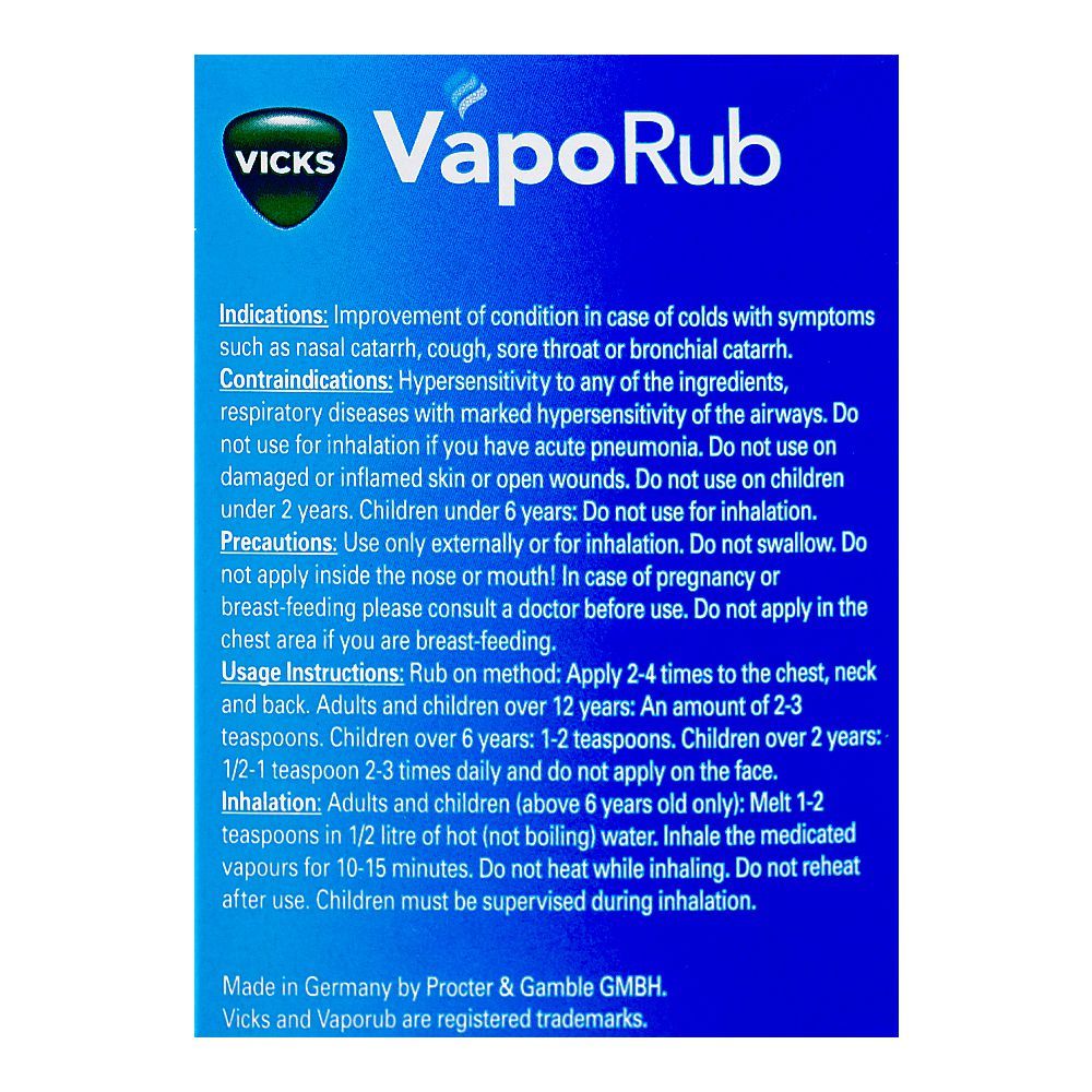 GSK Vicks Vapo Rub Ointment For Cold Relief, 100g - Image 3