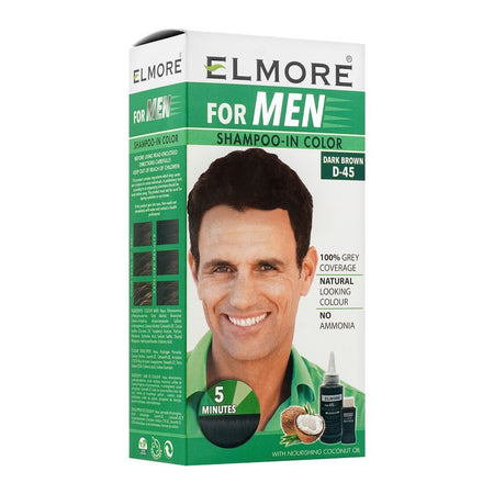 Elmore For Men Shampoo-In-Color, D-45, Dark Brown - Main Image