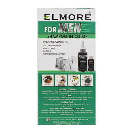 Elmore For Men Shampoo-In-Color, D-45, Dark Brown - Image 2