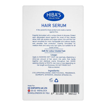 Hiba's Collection Frizz Ease Normal To Dry Hair Serum, For Normal To Dry Skin, 50ml - Image 2