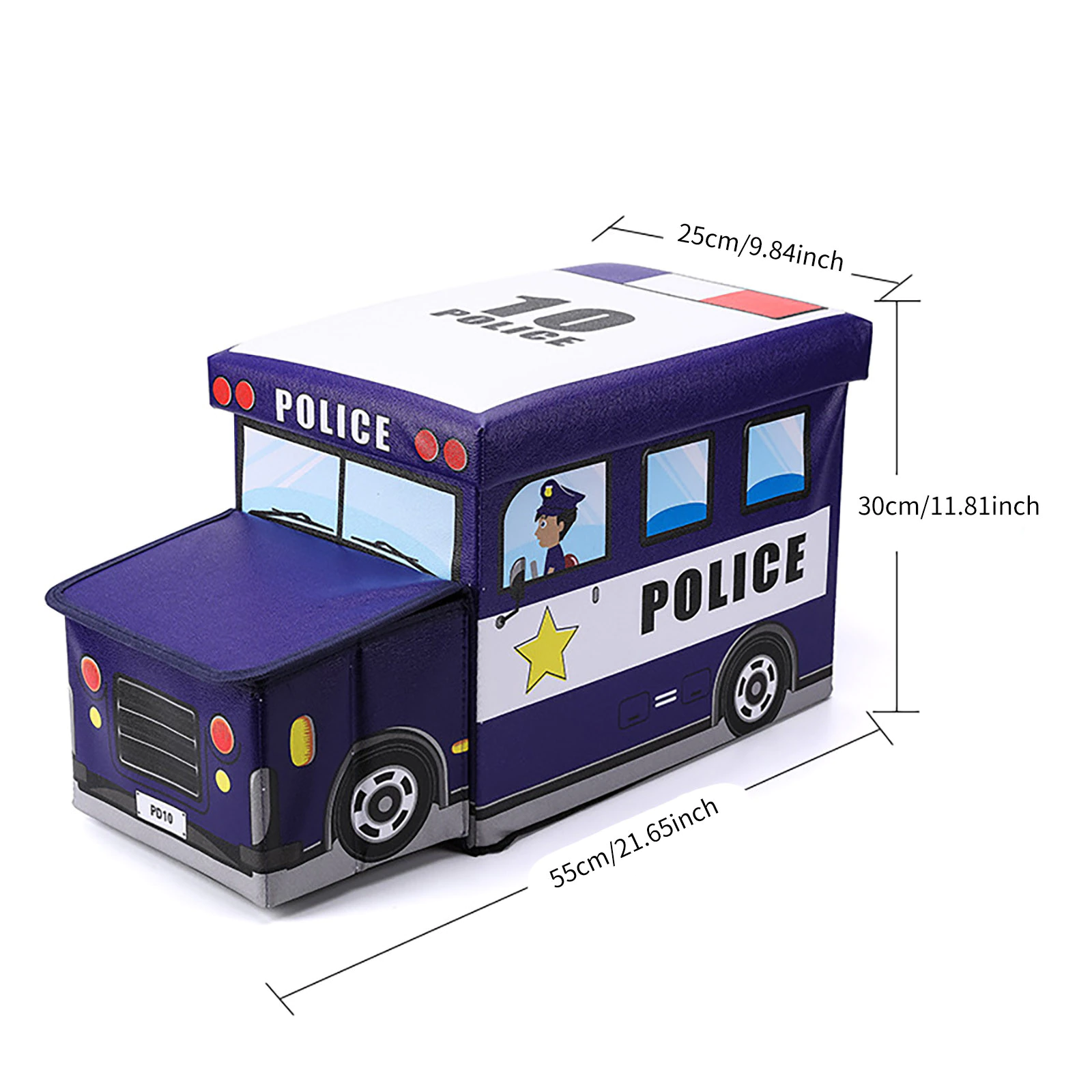 Bus Shape Storage Box (Blue) – Police Van