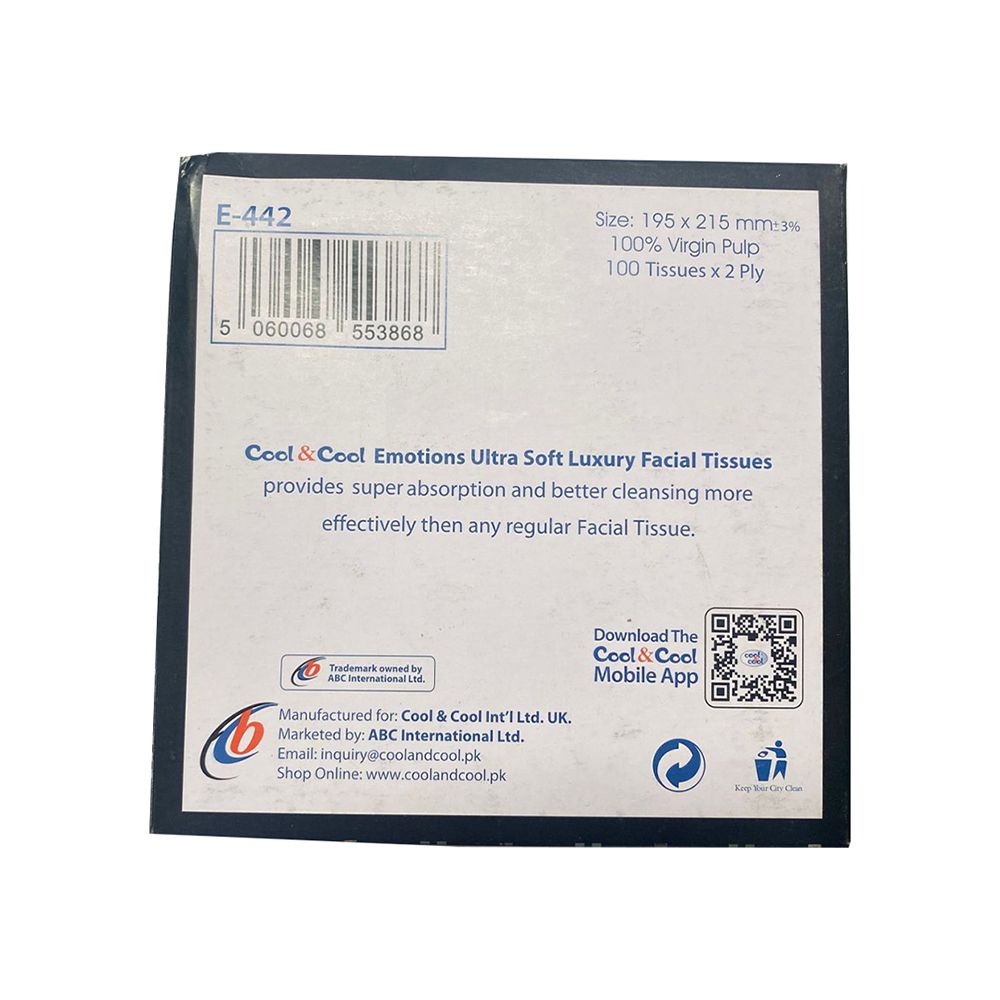 Cool & Cool Emotions Luxury Facial Tissues, 2Ply, 100-Pack - Image 2