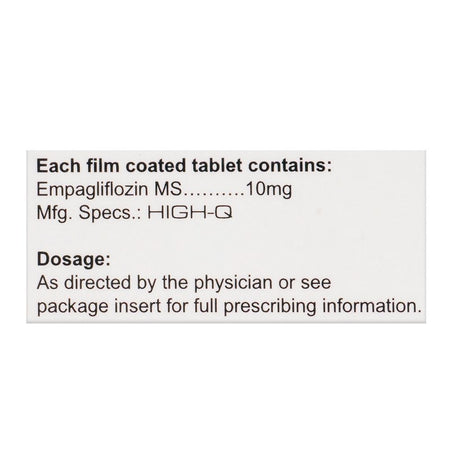 High-Q Pharmaceuticals Empagli Tablet, 10mg, 14-Pack - Image 4