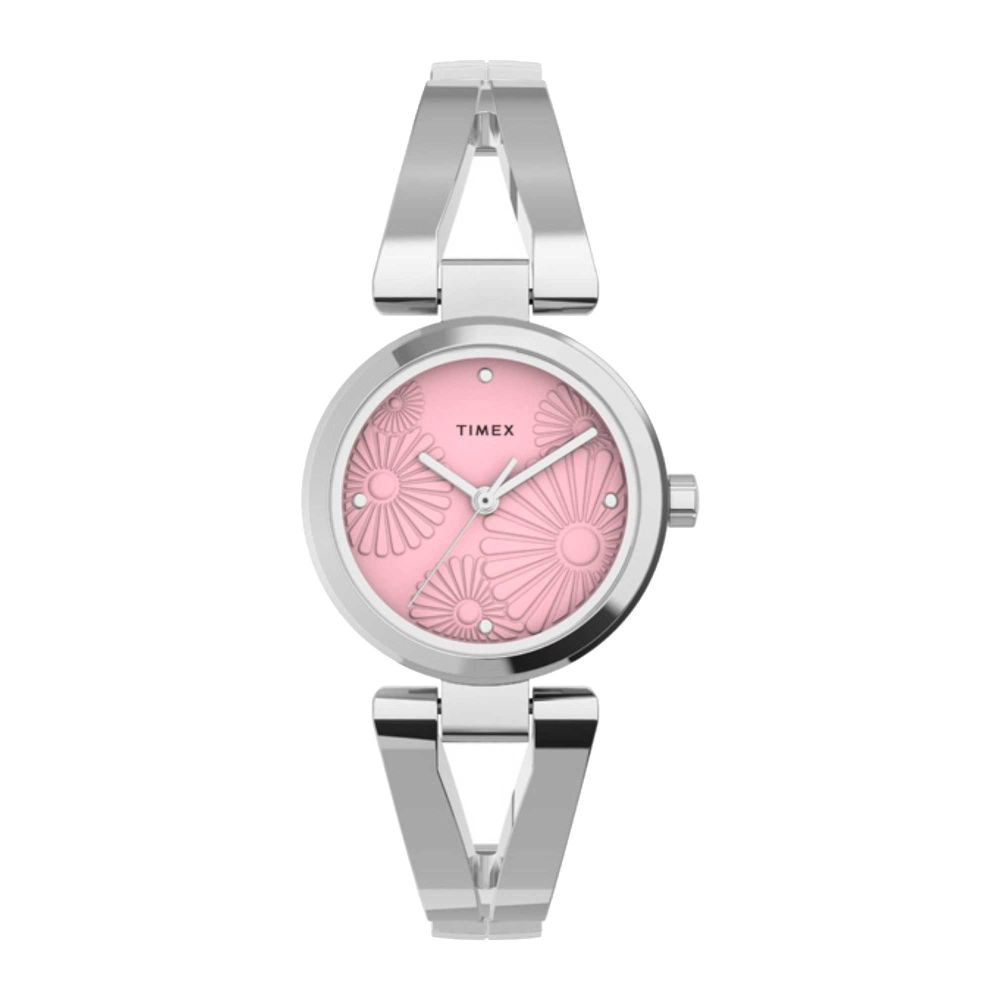 Timex Women's Designed Pink Round Dial With Chrome Chain Analog Watch, TW2U82300 - Main Image
