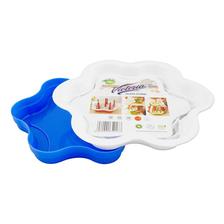 Appollo Plastic Victoria Glass Stand, Blue, 11.22 x 14.37 x 6.02 inches - Image 2