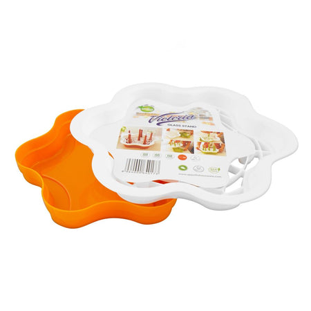 Appollo Plastic Victoria Glass Stand, Orange, 11.22 x 14.37 x 6.02 inches - Image 2