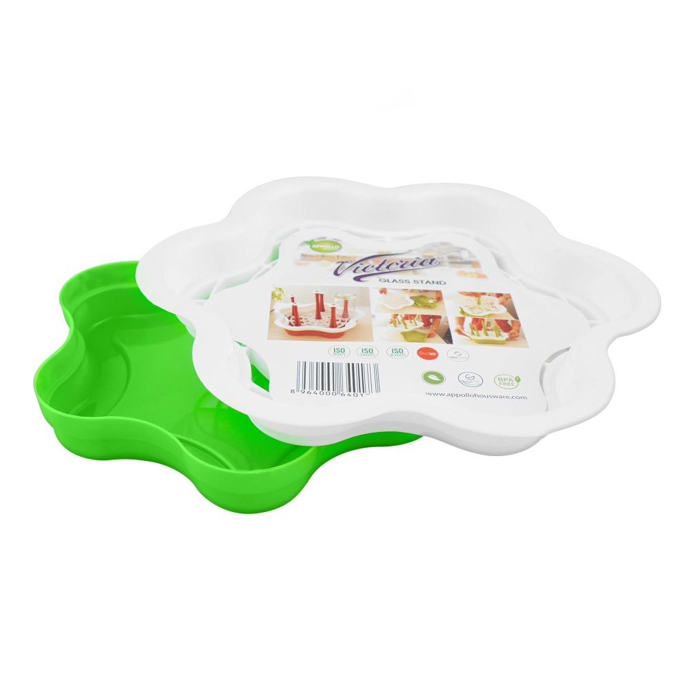 Appollo Plastic Victoria Glass Stand, Green, 11.22 x 14.37 x 6.02 inches - Image 2