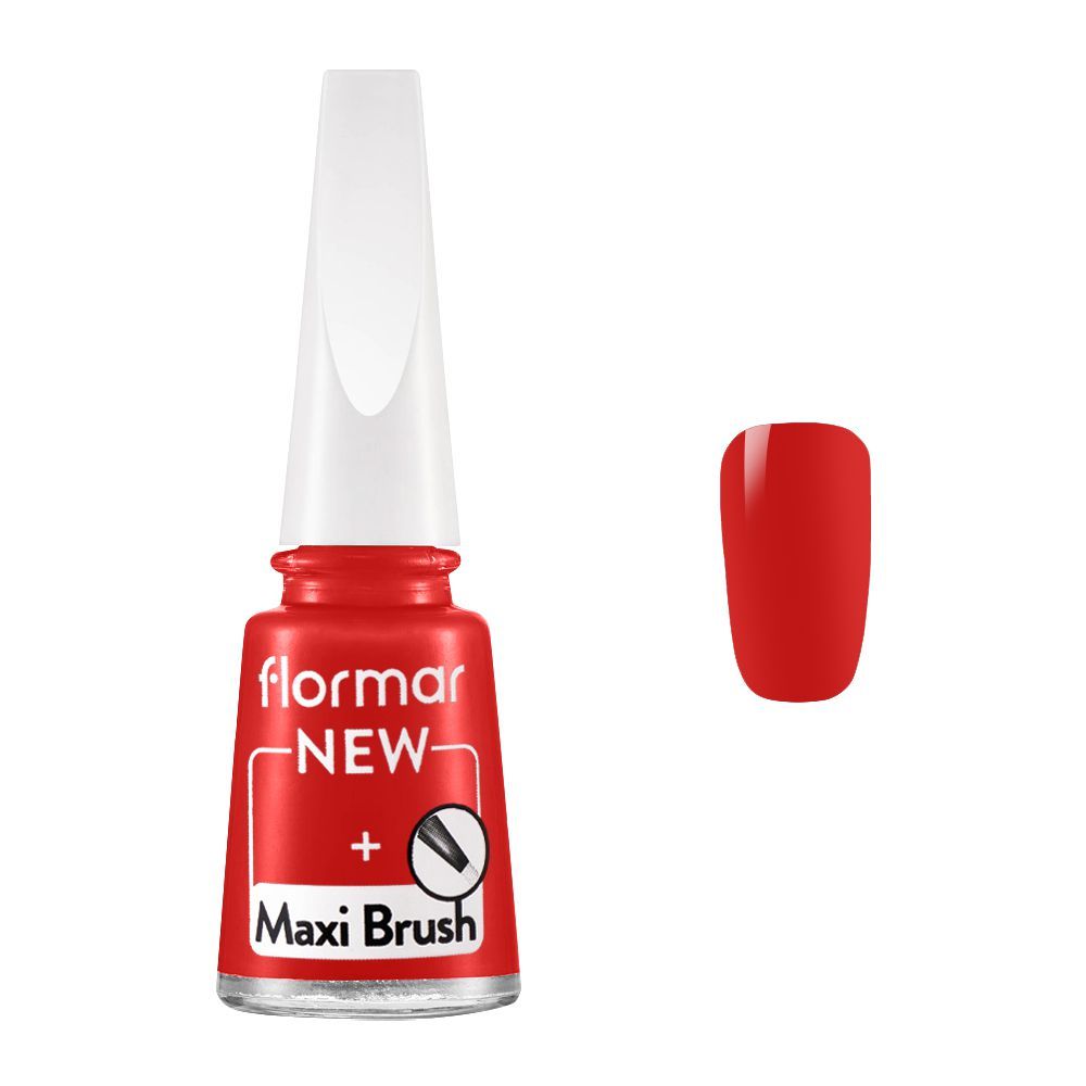 Flormar Maxi Brush Nail Enamel, 377, Red Caramel, 11ml - Main Image