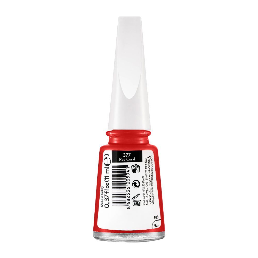 Flormar Maxi Brush Nail Enamel, 377, Red Caramel, 11ml - Image 2