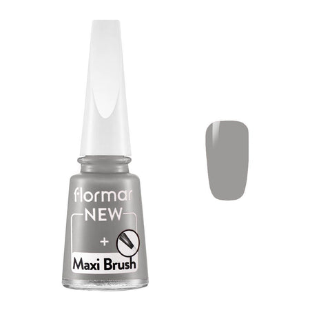 Flormar Maxi Brush Nail Enamel, 417, Steel Grey, 11ml - Main Image