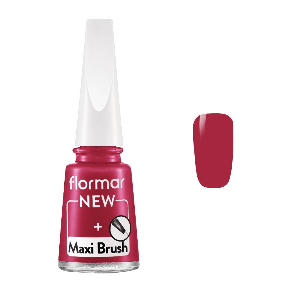 Flormar Maxi Brush Nail Enamel, 125, Stylish Roses, 11ml - Main Image