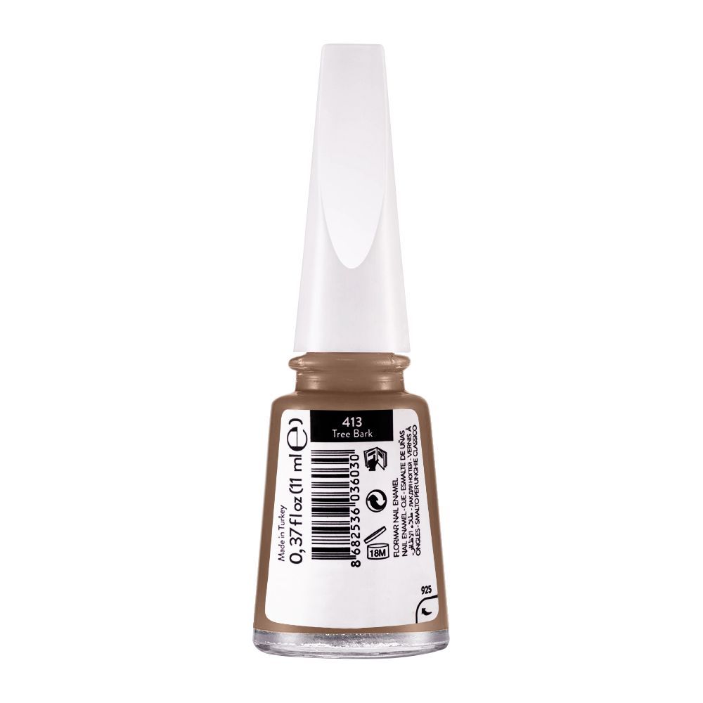 Flormar Maxi Brush Nail Enamel, 413, Tree Bark, 11ml - Image 2