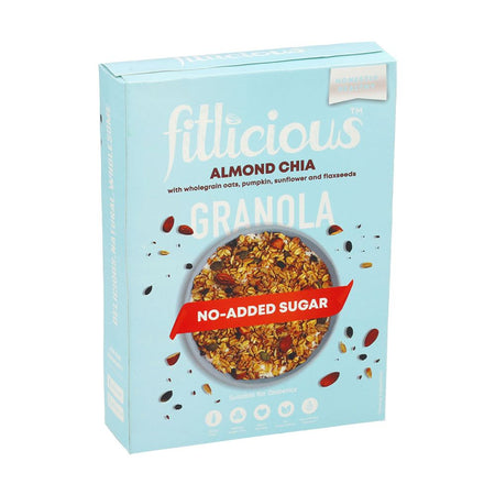 Fitlicious Sugar Free Almond Chia Granola Muesli Box, 400g - Main Image
