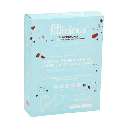 Fitlicious Sugar Free Almond Chia Granola Muesli Box, 400g - Image 2